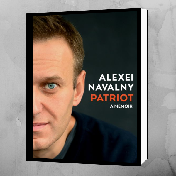 Cover of "Patriot: A Memoir" by Alexei Navalny featuring a close-up of a man's face.