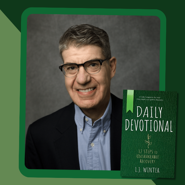 Portrait of a man next to a book titled "Daily Devotional."