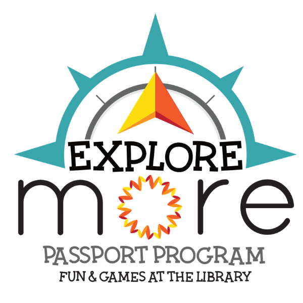 "Logo displaying a compass theme with the text 'EXPLORE more' and a sunburst design."